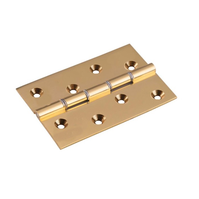 Carlisle Brass Double Phosphor Bronze Washered Butt Hinge 102mm x 76mm - Polished Lacquered Brass