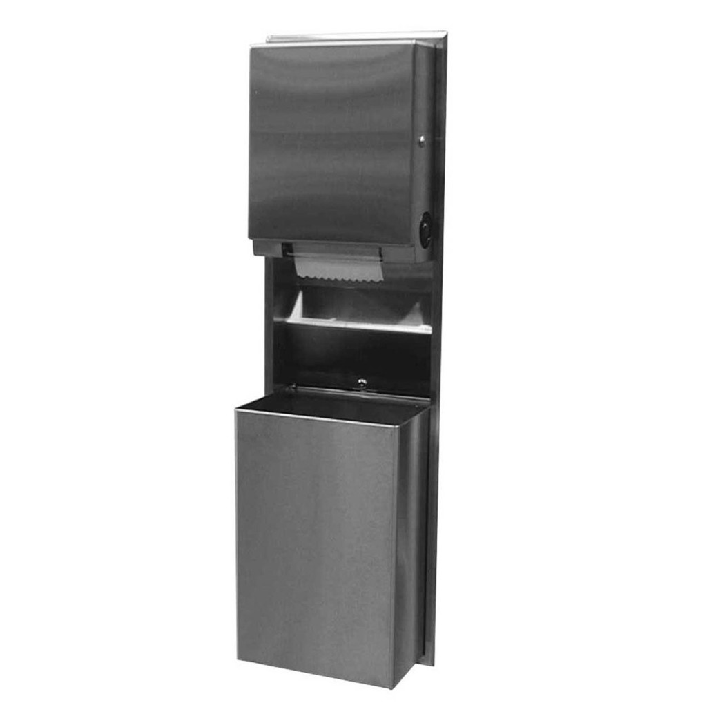 Bobrick B-39617 ClassicSeries® Recessed Convertible Paper Towel Dispenser/68L Waste Bin