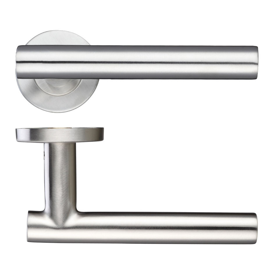 Antimicrobial Eco-Friendly Round Rose T-bar Lever Handles – Push on Rose (Sprung)