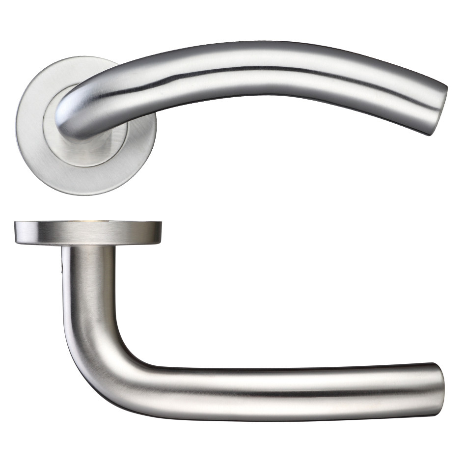 Antimicrobial Eco-Friendly Round Rose Arched Lever Handles – Push on Rose (Sprung)