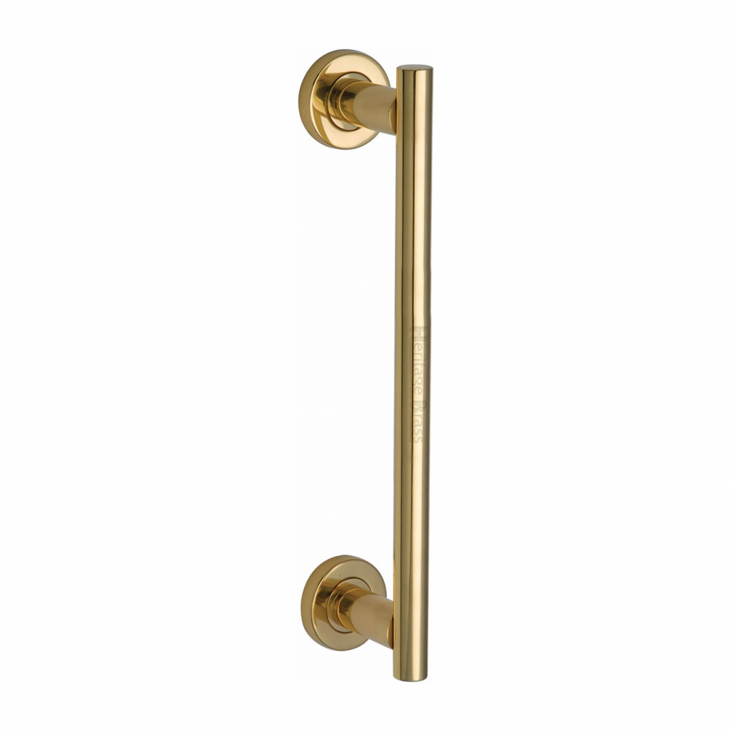 M Marcus Heritage Brass Classic Face Fixing Pull Handle on Roses 278mm length