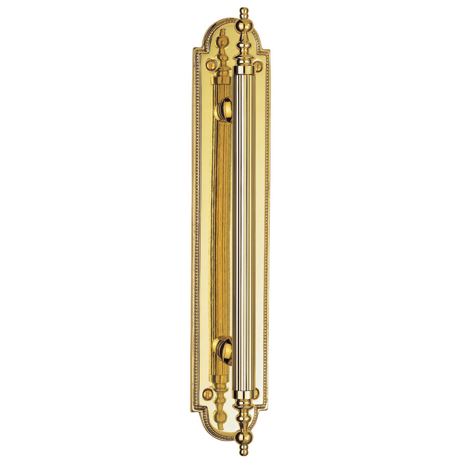 Carlisle Brass Chesham Door Pull Handle on 297mm x 56mm Backplate - Polished Brass