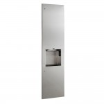Bobrick B-38031 TrimLineSeries™ Recessed Paper Towel Dispenser/Automatic Hand Dryer/ 27.4L Waste Bin (3-in-1 Unit)