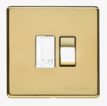 M Marcus Heritage Brass Studio Range Switched Fused Spur Unit with White Trim