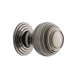 M Marcus Heritage Brass Reeded Design Cupboard Knob with base 32mm 