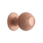 M Marcus Heritage Brass Reeded Design Cupboard Knob with base 32mm 