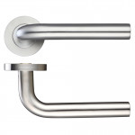Antimicrobial Eco-Friendly Round Rose Straight Lever Handles – Push on Rose (Sprung)
