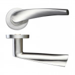 Antimicrobial Eco-Friendly Round Rose Curved Lever Handles – Push on Rose (Sprung)