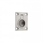 Antimicrobial ‘Rectangular’ Flush Ring Pull Handles for Cupboard and Wardrobe Doors, etc.