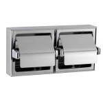 Bobrick B-6999 Surface-Mounted Double Toilet Roll Holder with Hood 
