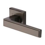 M Marcus Heritage Brass Linear SQ Design Door Handle Lever Latch on Square Rose