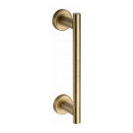 M Marcus Heritage Brass Classic Face Fixing Pull Handle on Roses 278mm length