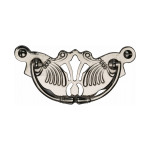 M Marcus Heritage Brass Ornate Drop Down Cabinet Handle on Plate - 90 x 40mm