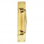 Carlisle Brass Cast Door Pull Handle on 297 x 60mm Backplate - Polished Brass
