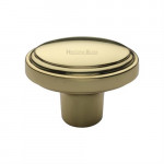 M Marcus Heritage Brass Cabinet Knob Stepped Oval Design 41mm 