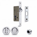 M Marcus Heritage Brass Sliding Lock with Round Privacy Turns
