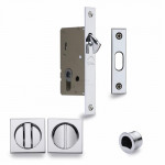 M Marcus Heritage Brass Sliding Lock with Square Privacy Turns
