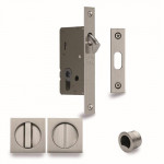 M Marcus Heritage Brass Sliding Lock with Square Privacy Turns