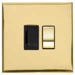 M Marcus Heritage Brass Winchester Range Switched Fused Spur Unit with Black Trim