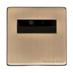 M Marcus Heritage Brass Studio Range Key Card Switch with Black Trim