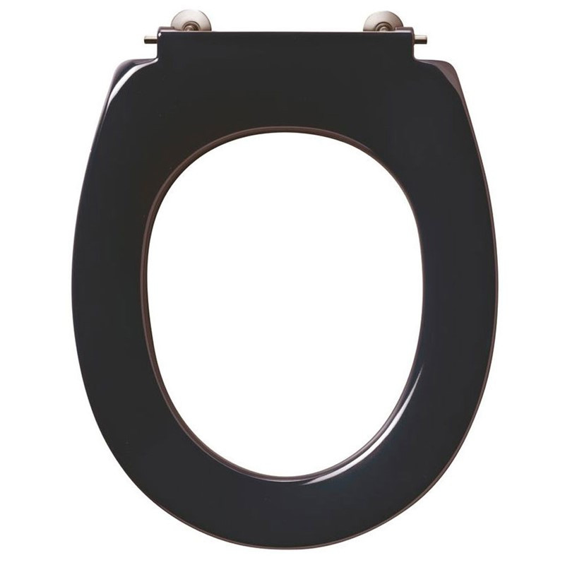 Armitage Contour 21 Black Small Schools Standard Toilet Seat with Bottom Hinges