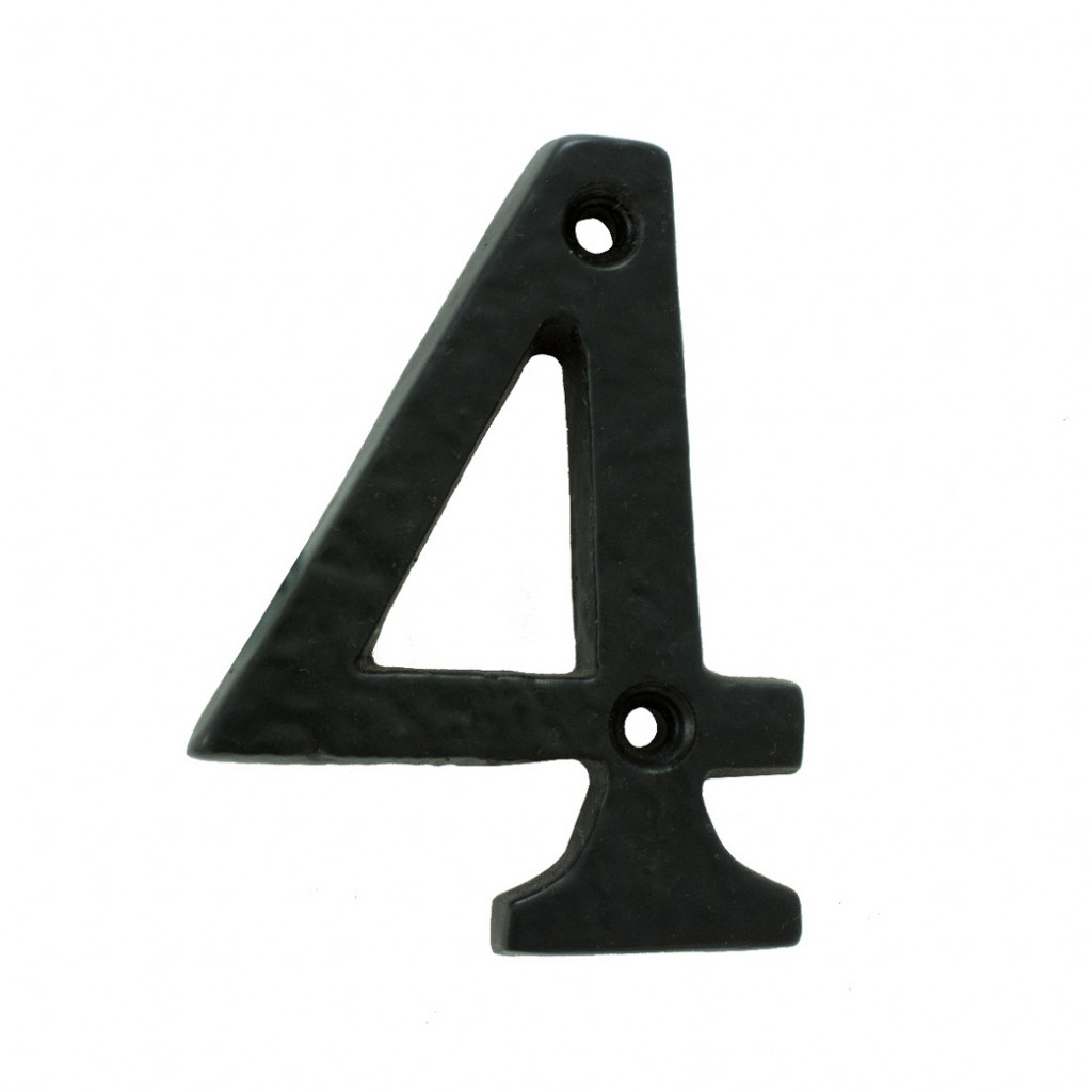 Carlisle Brass Numeral 4 – Face Fix 78mm Antique Black