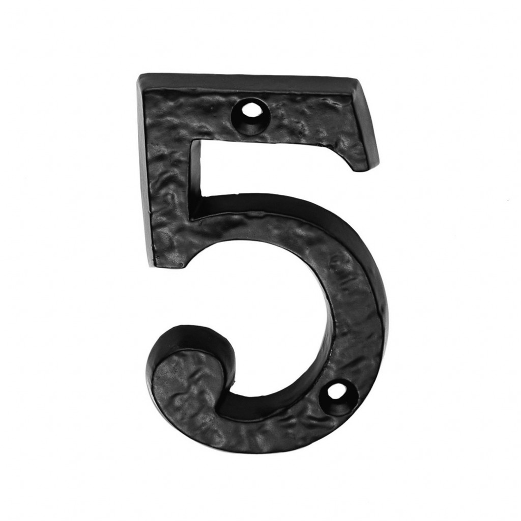 Carlisle Brass Numeral 5 – Face Fix 78mm Antique Black