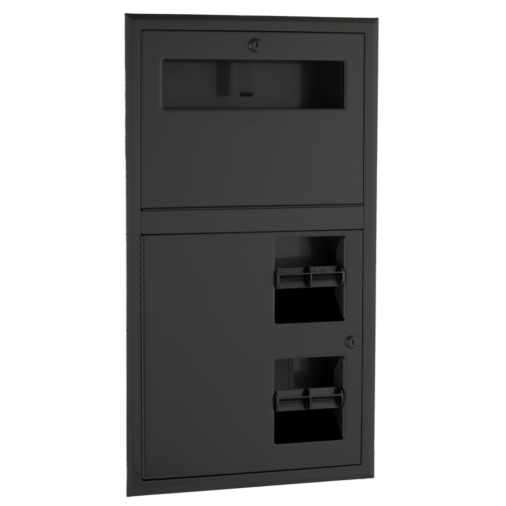Bobrick B-3474 ClassicSeries® Recessed Seat-Cover Dispenser and Toilet Tissue Dispenser