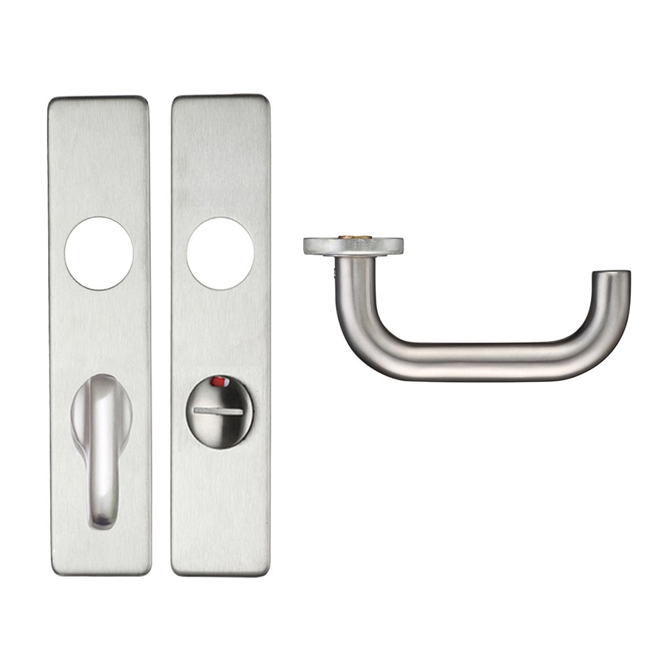 Antimicrobial Bathroom Lever Furniture with Emergency External Release for DIN Lock Cases