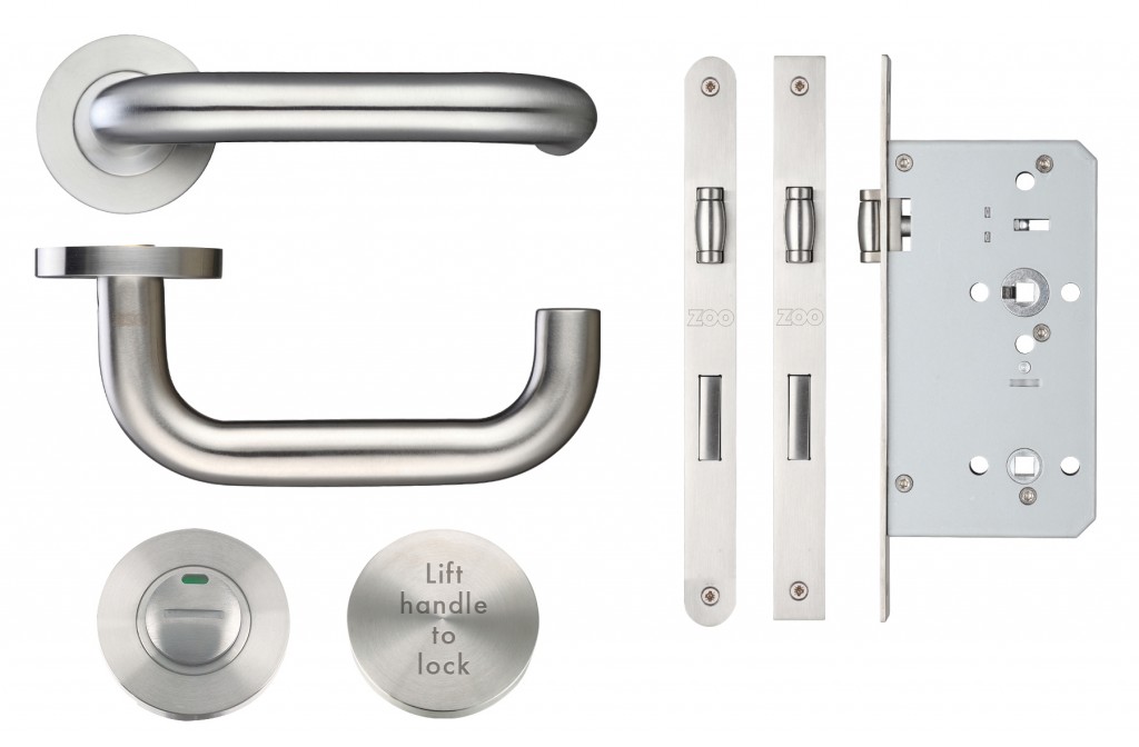 Bathroom lock shop and handle set