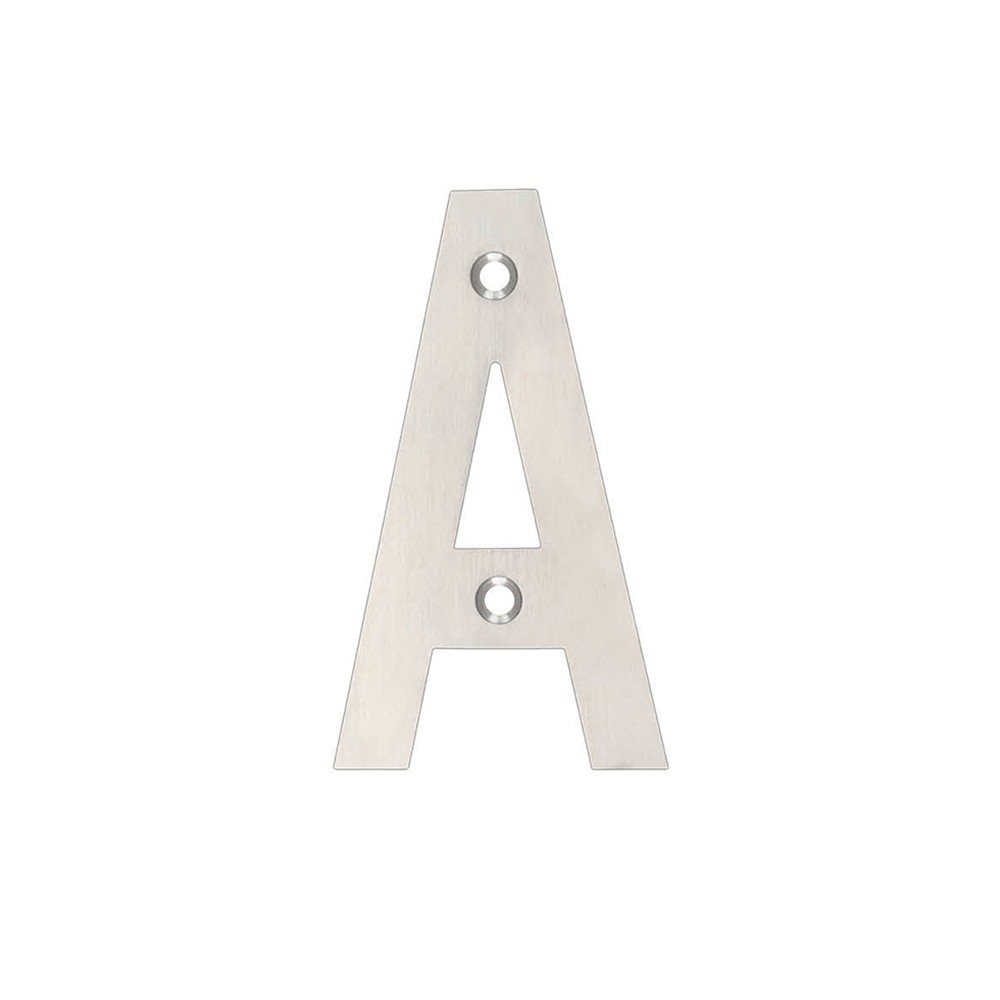 Letter A – Available in 75mm & 100mm – Antimicrobial Satin Stainless Steel