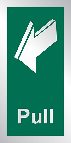 Prestige Range – Arrow sign with Pull – Silver (75 x 150mm)