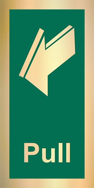 Prestige Range – Arrow sign with Pull – Gold (75 x 150mm)