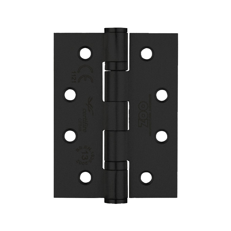 Heavy Duty Ball Bearing Hinges, 102 x 76 x 3mm Matt Black Poole