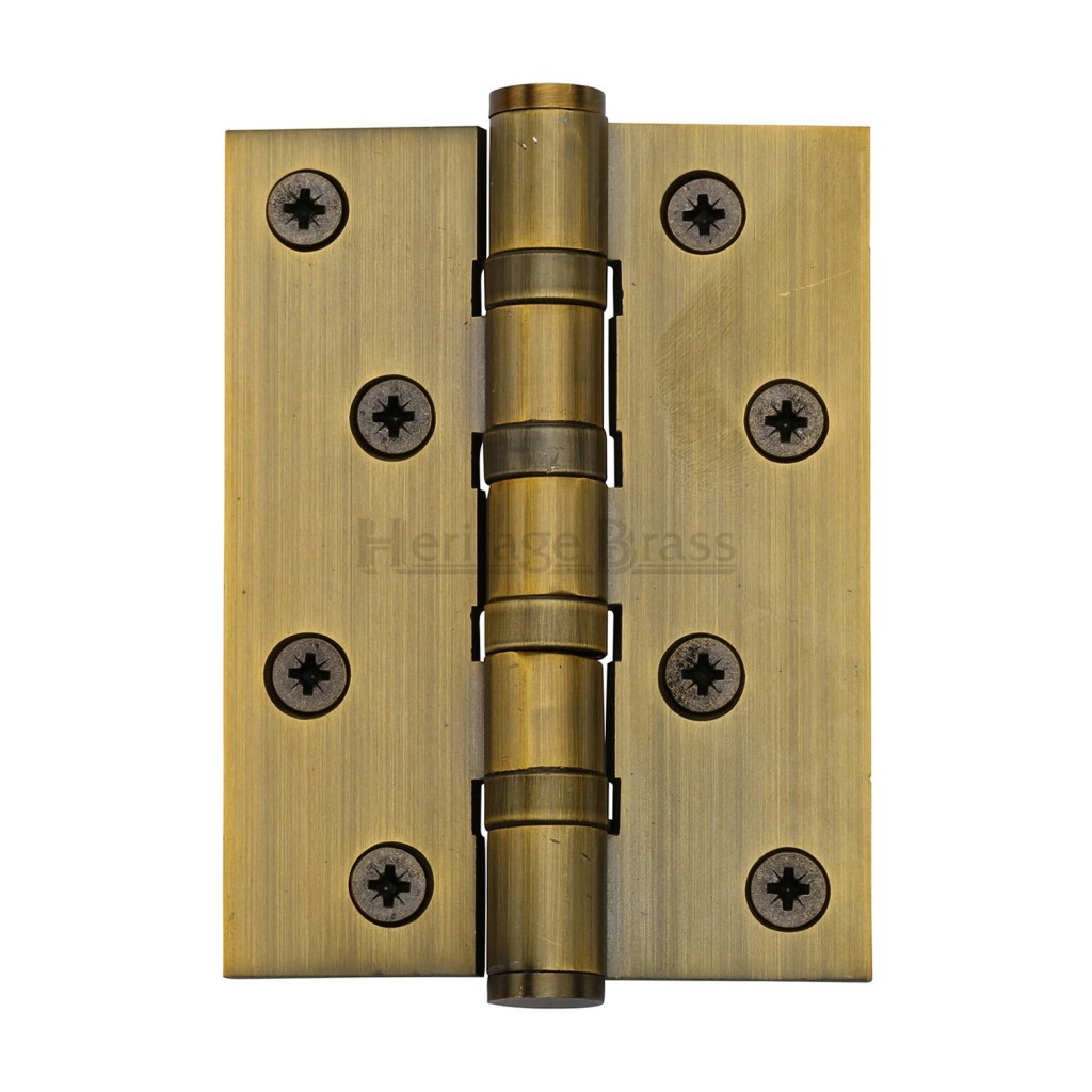 Heritage Brass Ball Bearing Hinges 102 x 76 x 3mm, Antique Brass