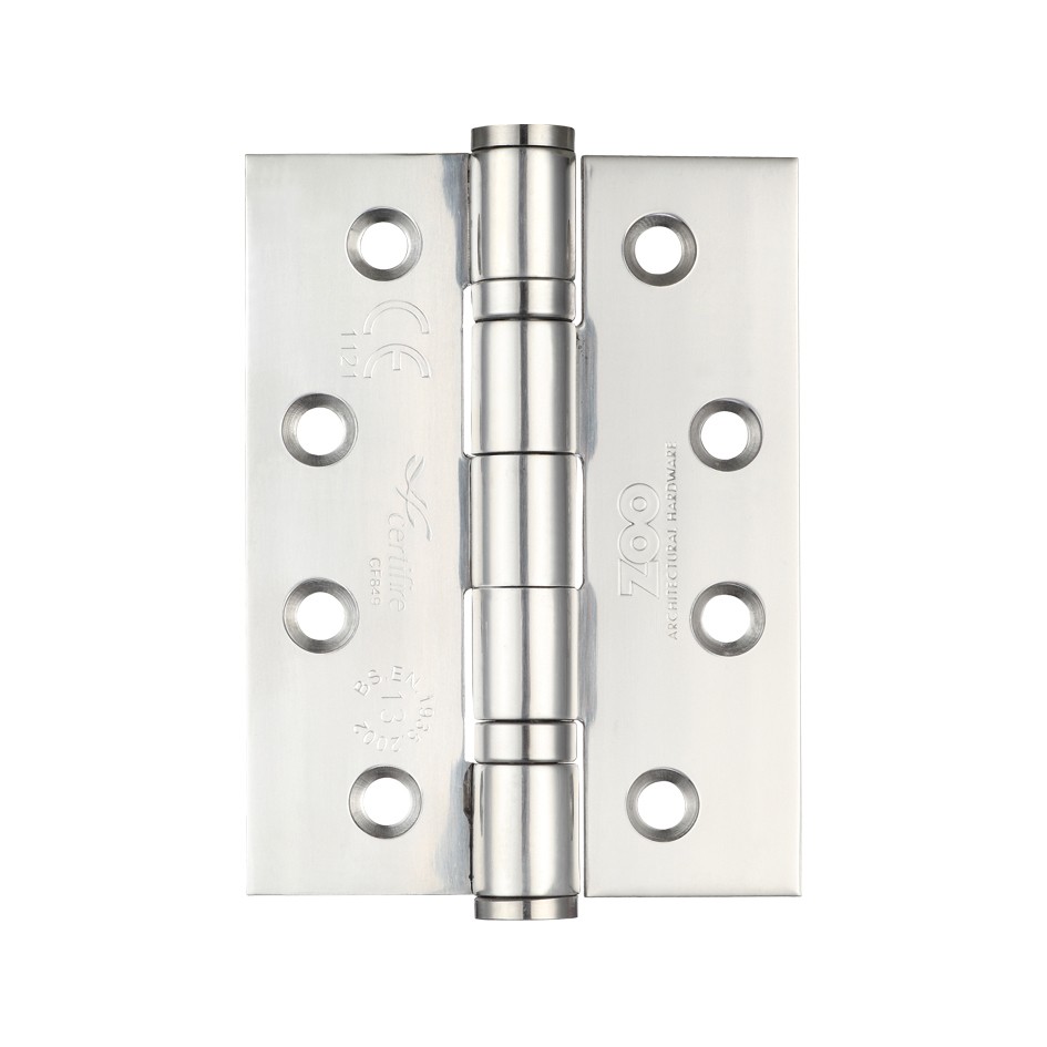 Heavy Duty Ball Bearing Hinges, 102 x 76 x 3mm – Polished Stainless Steel