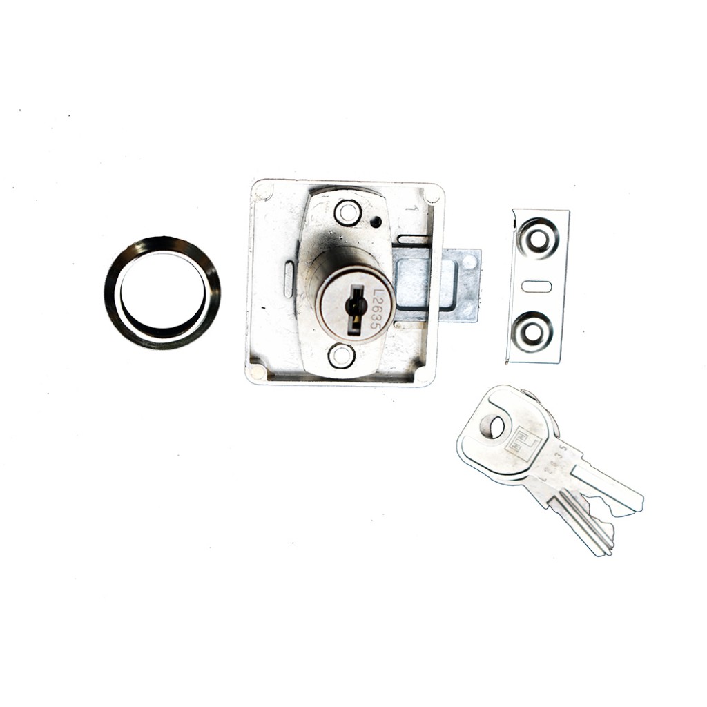Universal Cylinder Cupboard Lock – Bright Nickel Plate