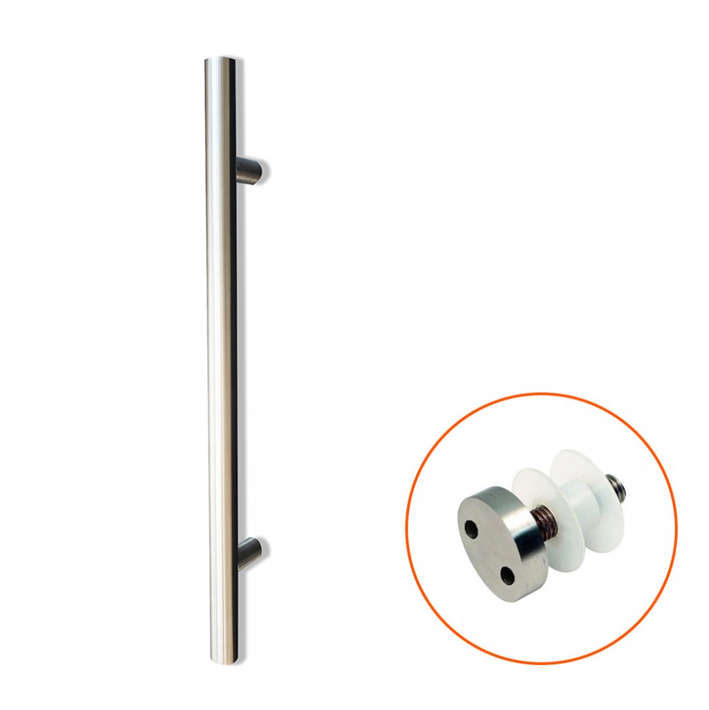Guardsman Bolt Through Fixing Pull Handles for Glass Doors – Satin Stainless Steel
