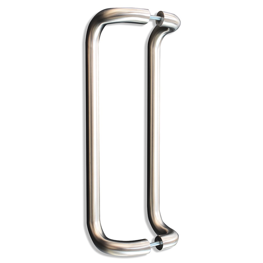 Cranked Entrance Pull Handles for Glass Doors 450mm c/c & 600mm c/c sizes available – Satin Stainless Steel