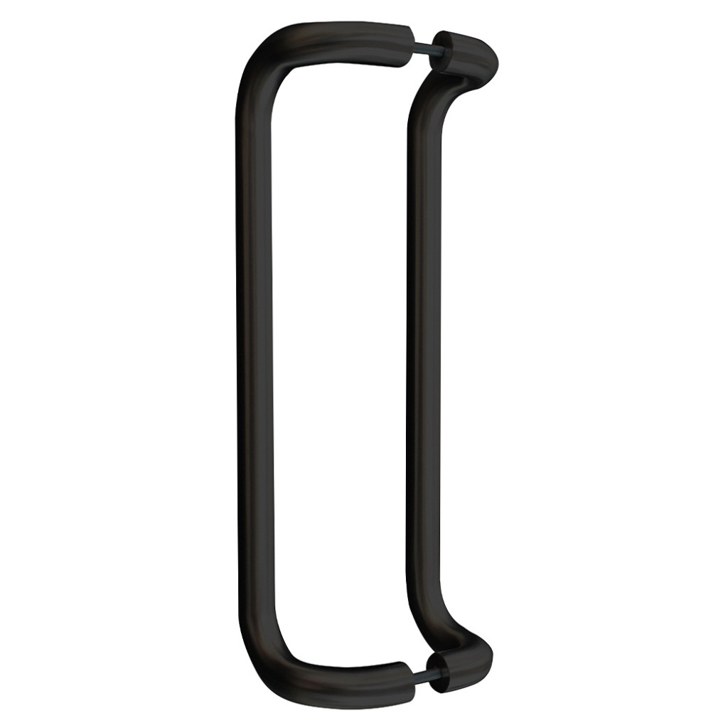 Cranked Entrance Pull Handles for Glass Doors – Antimicrobial Eco-Friendly Matt Black