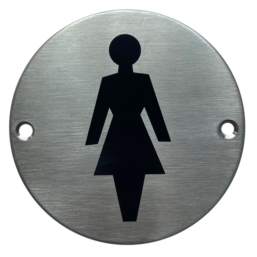 Heavy Duty Scratch & Cleaning Fluid Resistant Commercial Grade Female sex symbol sign – Stainless Steel