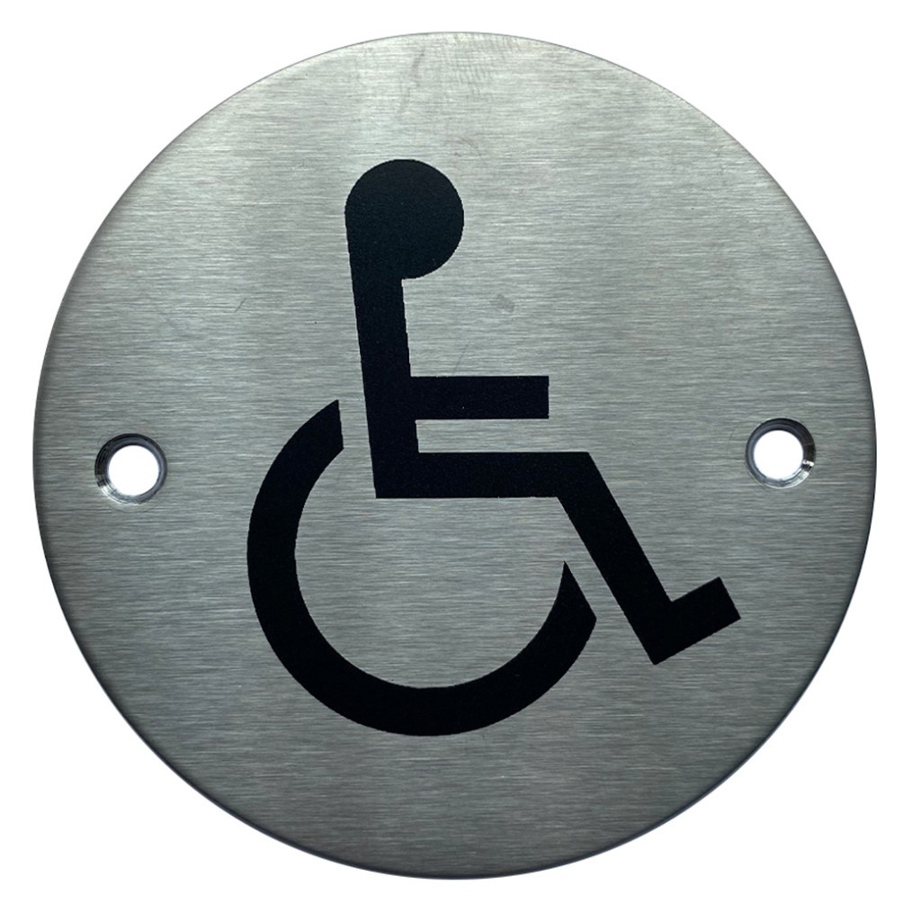 Heavy Duty Scratch & Cleaning Fluid Resistant Commercial Grade Disabled facilities symbol sign – Stainless Steel