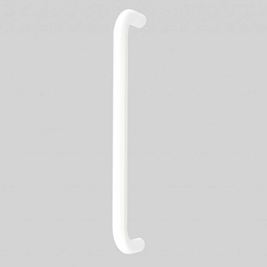 Tubular “D” Bolt Fixing Pull Handle – Self-Sanitising Antimicrobial Matt White