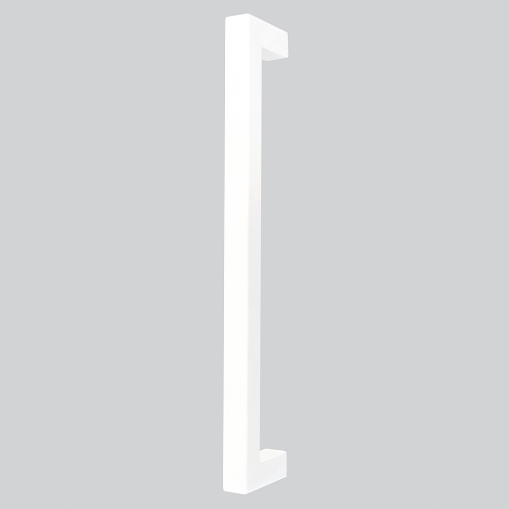 Square Section Pull Handle – Bolt Fixing – Antimicrobial Eco-Friendly Matt White