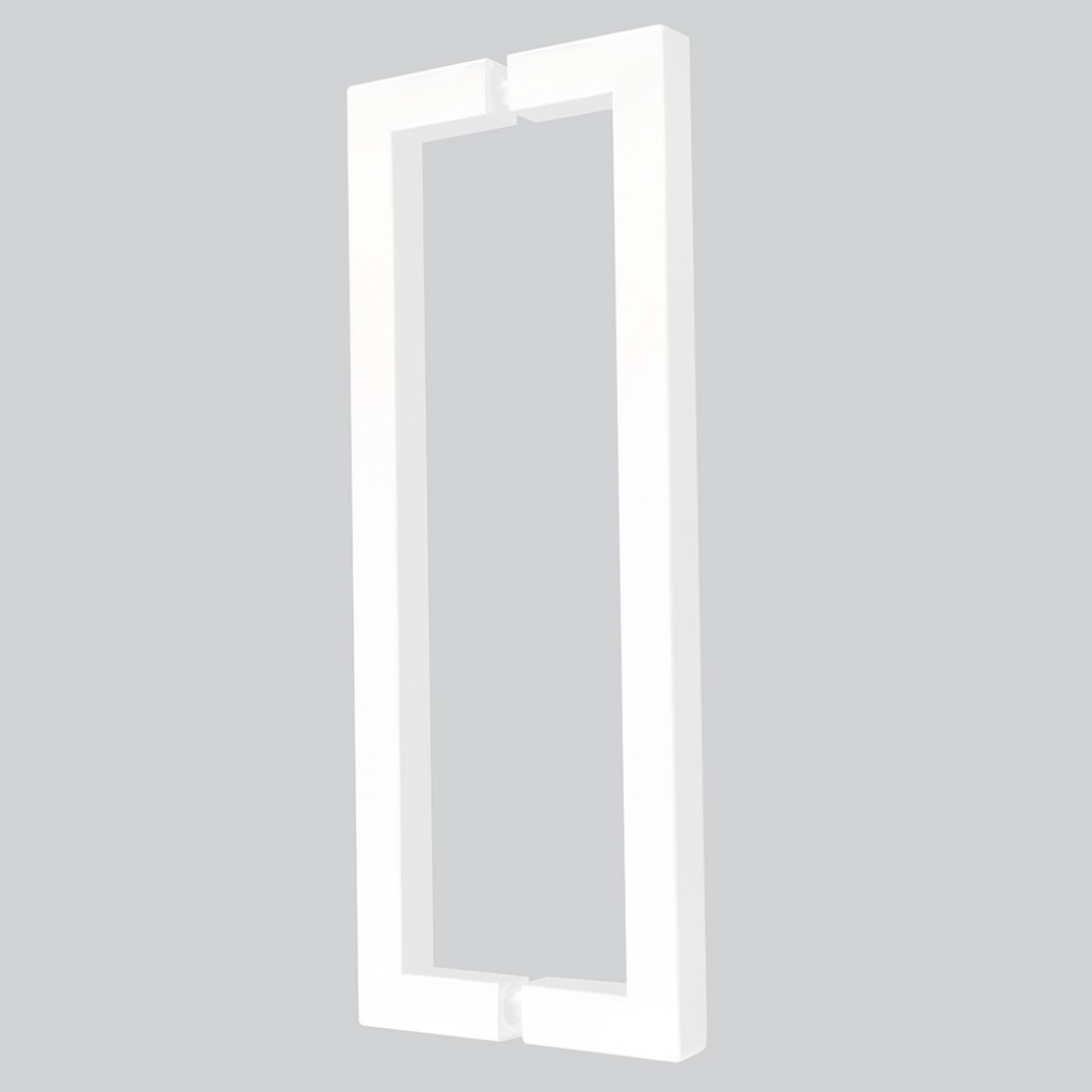 Square Section Pull Handles – Back to Back Fixing – Self-Sanitising Antimicrobial Matt White