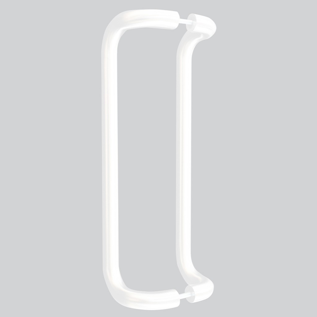 Cranked Entrance Pull Handles 450mm c/c & 600mm c/c sizes available – Self-Sanitising Antimicrobial Matt White