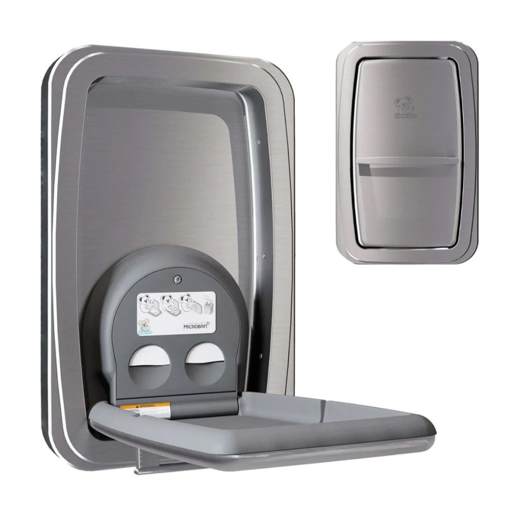 Bobrick Koala Kare KB311-SSWM Satin Stainless Steel Vertical Surface-Mounted Baby Changing Station