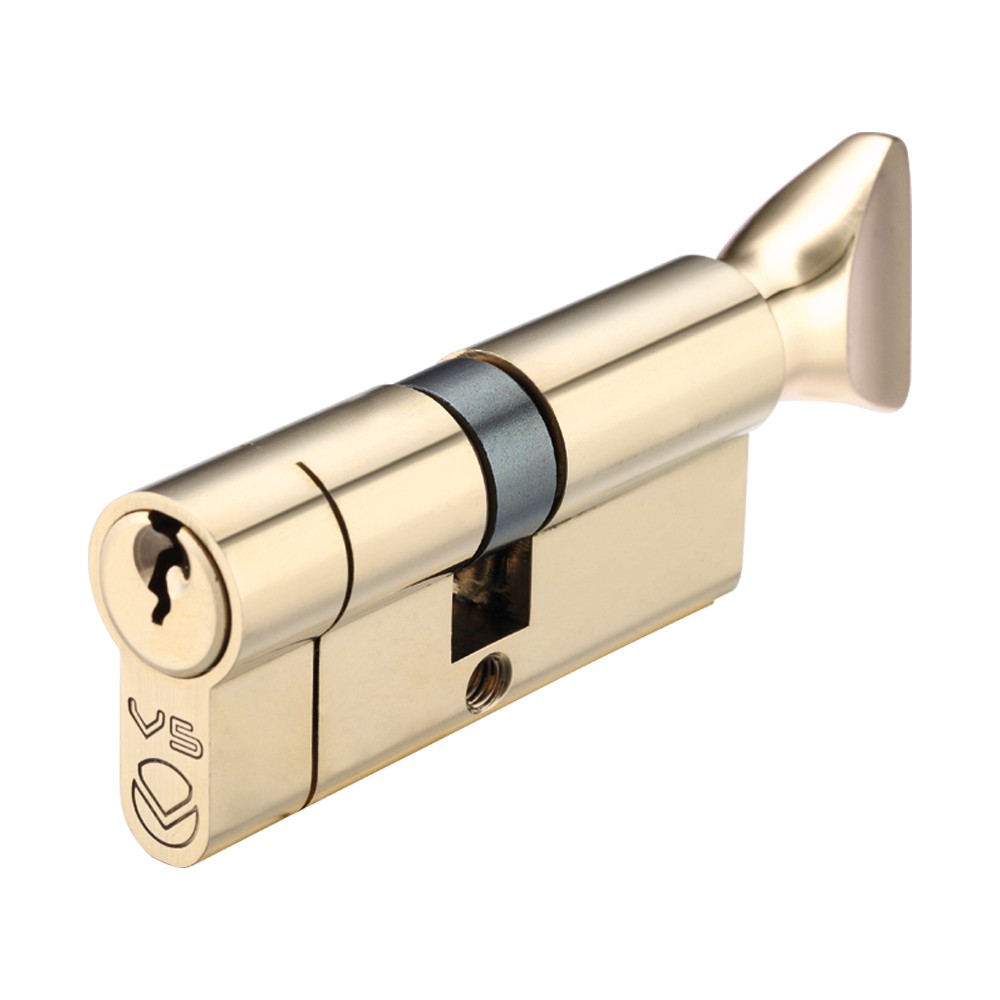 Polished Brass Euro Profile Key & Thumb Turn Cylinders (K&T) – Keyed Alike