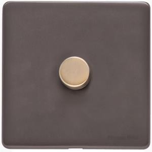 M Marcus Heritage Brass Verona Range 1 Gang 2 Way Push On/Off Dimmer Switch (250 watts & 400 watts)