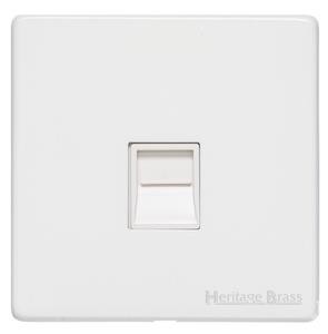 M Marcus Heritage Brass Vintage Gloss White Range 1 Gang Secondary Line Socket